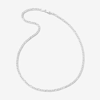 Made in Italy Sterling Silver 20 Inch Solid Figaro Chain Necklace