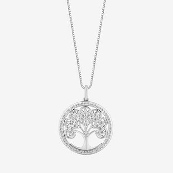 Enchanted Disney Fine Jewelry 1/6 CT. T.W. Diamond Sterling Silver Pocahontas Pendant Necklace