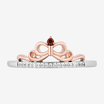 Enchanted Disney Fine Jewelry Womens 1/6 CT. T.W. Genuine Red Garnet 14K Gold Over Silver 14K Rose Gold Over Silver Evil Queen Snow White Ring Sets