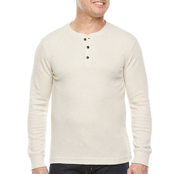 St. John's Bay Mens Henley Neck Long Sleeve Classic Fit Thermal Top