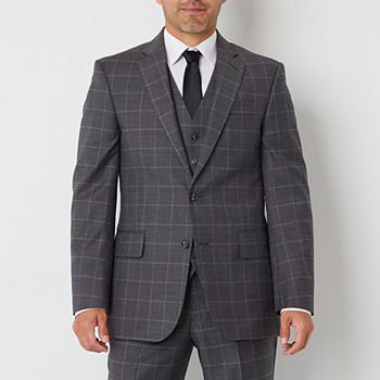 Stafford Coolmax All Season Ecomade Mens Windowpane Stretch Fabric Classic Fit Suit Jacket