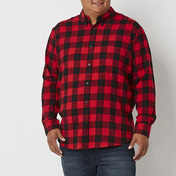 St. John's Bay Big and Tall Mens Adaptive Long Sleeve Regular Fit Flannel Shirt