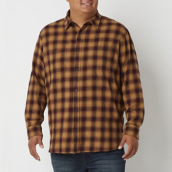 Mutual Weave Big and Tall Mens Adaptive Long Sleeve Regular Fit Utility Flannel Shirt