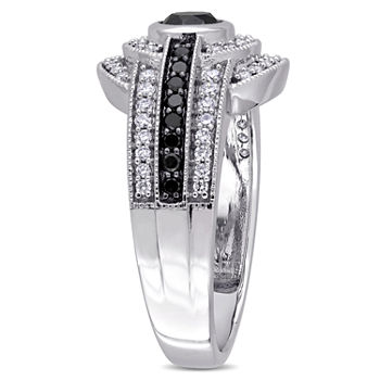 Womens 1 CT. T.W. Genuine Black Diamond 14K Gold Engagement Ring