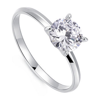 1 1/4 CT. T.W. Cubic Zirconia Platinum Over Silver Round Solitaire Engagement Ring