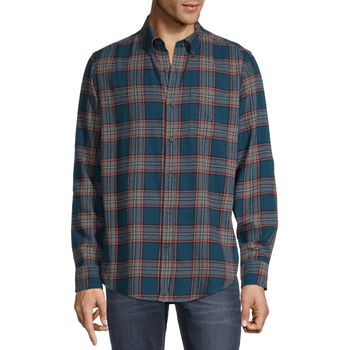 St. John's Bay Super Soft Mens Long Sleeve Flannel Shirt