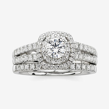 Modern Bride® Signature 1 CT. T.W. Diamond 14K White Gold Bridal Ring Set