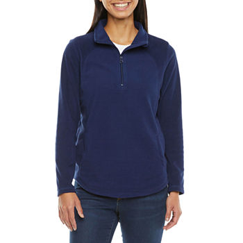 St. John's Bay Tall Womens High Neck Long Sleeve Quarter-Zip Pullover