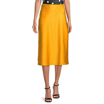 Worthington Womens Mid Rise Midi A-Line Skirt