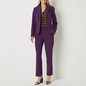 Black Label by Evan-Picone Long Sleeve Suit Jacket or Sleeveless Blouse Classic Fit Suit Pant
