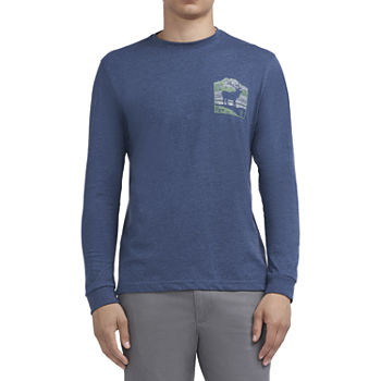 IZOD Saltwater Mens Crew Neck Long Sleeve Classic Fit Graphic T-Shirt