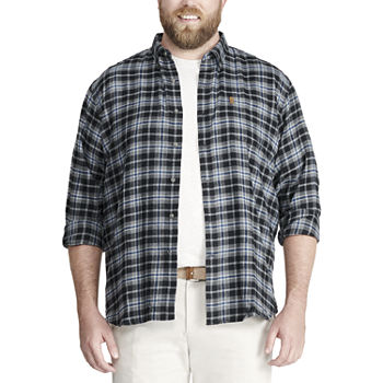 IZOD Big and Tall Mens Long Sleeve Stretch Classic Fit Flannel Shirt