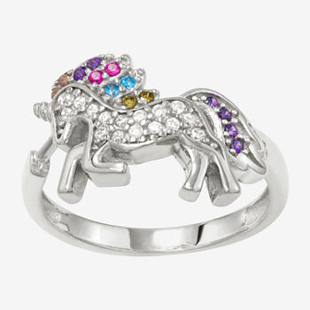 Girls 1/4 CT. T.W. Multi Color Cubic Zirconia Sterling Silver Cocktail Ring