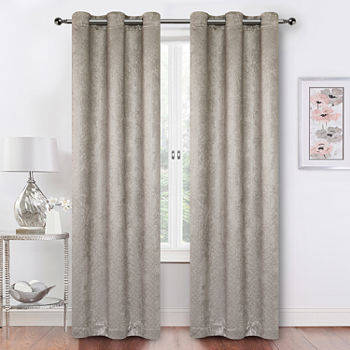 Regal Home Moscow Embossed Blackout Grommet Top Set of 2 Curtain Panel
