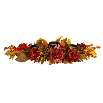Nearly Natural Fall Artificial Arrangement Candle Holder
