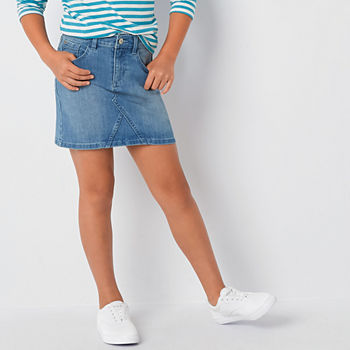 Thereabouts Little & Big Girls Adjustable Waist Midi Denim Skirt