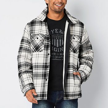 Frye and Co. Sherpa Lined Mens Long Sleeve Regular Fit Flannel Shirt