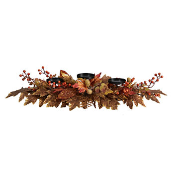 Nearly Natural 36" Autumn Arrangement Candle Holder