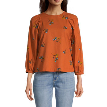 a.n.a Womens Adaptive Round Neck 3/4 Sleeve Blouse