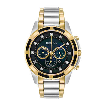 Bulova Classic Mens Chronograph Two Tone Stainless Steel Bracelet Watch 98d132