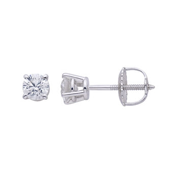 Premier Collection 1/2 CT. T.W. Round Genuine Diamond Stud Earrings
