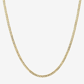 14K Gold 20 Inch Solid Curb Chain Necklace