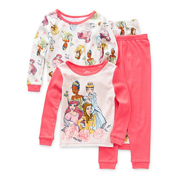 Disney Toddler Girls 4-pc. Princess Pant Pajama Set