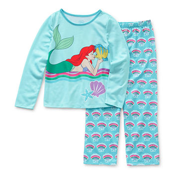 Disney Collection Little & Big Girls 2-pc. Ariel Princess The Little Mermaid Pant Pajama Set