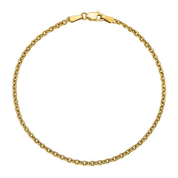 14K Gold 10 Inch Solid Cable Ankle Bracelet