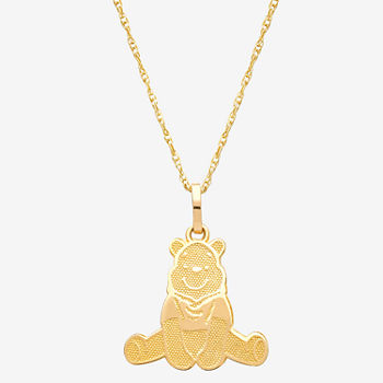 Disney Collection Girls 14K Gold Winnie The Pooh Pendant Necklace