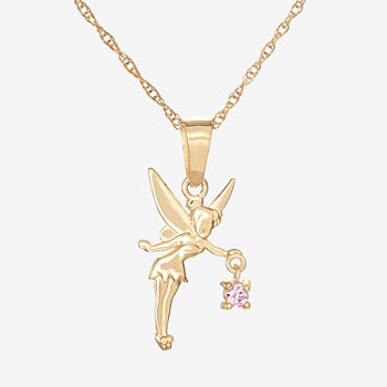 Disney Collection Girls 14K Gold Tinker Bell Pendant Necklace