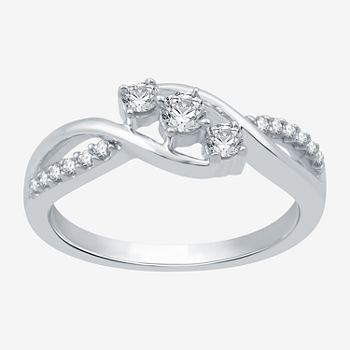Love Lives Forever 1/3CT. T.W. Diamond 10K White Gold 3-Stone Promise Ring