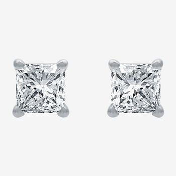 Deluxe Collection 1/2 CT. T.W. Genuine White Diamond 14K White Gold 3.9mm Stud Earrings