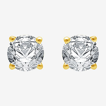 Classic Collection 3/4 CT. T.W. Genuine White Diamond 10K Gold 4.5mm Round Stud Earrings