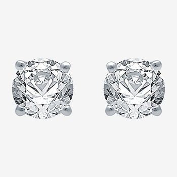 Deluxe Collection 3/4 CT. T.W. Genuine White Diamond 14K White Gold 4.5mm Stud Earrings