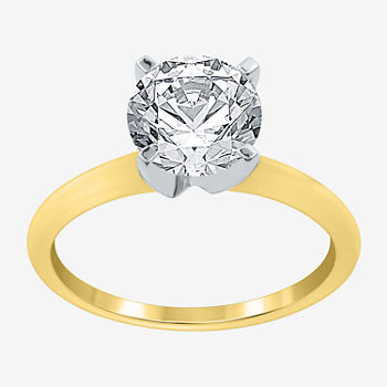 Classic Collection Womens 2 CT. T.W. Genuine White Diamond 14K Gold Round Solitaire Engagement Ring