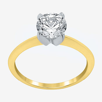 Ever Star Womens 1 1/4 CT. T.W. Lab Grown White Diamond 14K Gold Round Solitaire Engagement Ring