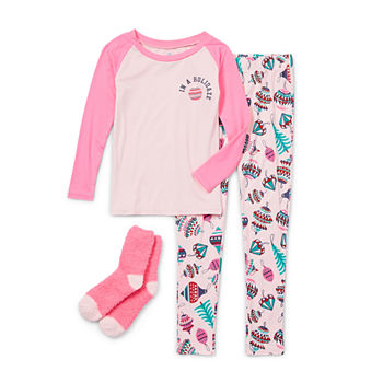 Thereabouts Super Soft Little & Big Girls 3-pc. Pant Pajama Set
