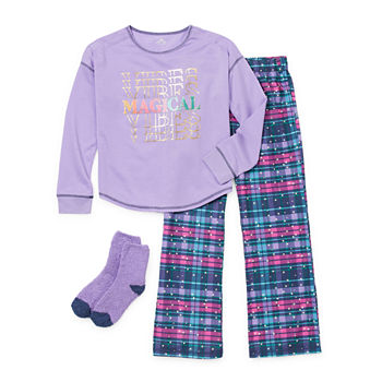 Thereabouts 3-Pc Little & Big Girls Easy-on + Easy-off Adaptive Pant Pajama Set
