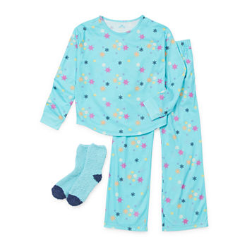 Thereabouts Little & Big Girls Easy-on + Easy-off Adaptive 3-pc. Pant Pajama Set
