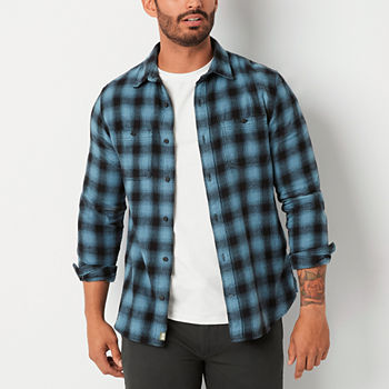 mutual weave Mens Long Sleeve Regular Fit Flannel Shirt