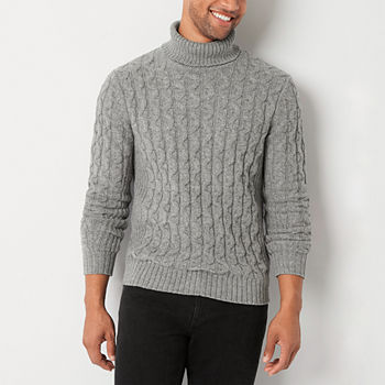 mutual weave Mens Cowl Neck Long Sleeve Pullover Sweater