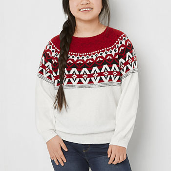 Thereabouts Big Girls Crew Neck Long Sleeve Pullover Sweater