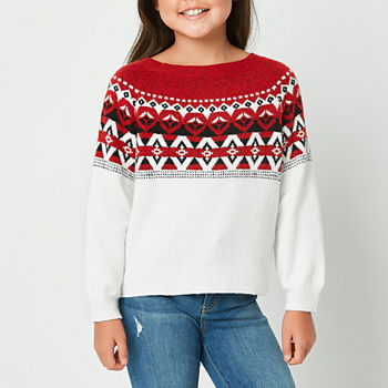 Thereabouts Girls Crew Neck Long Sleeve Pullover Sweater