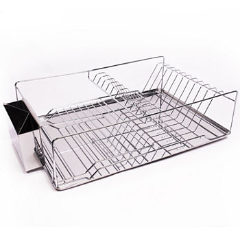 Home Basics 3-Piece Stainless Steel Chrome Kitchen Sink Dish Drainer Set