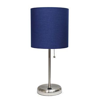Limelights Usb Charging Port And Fabric Shade Metal Table Lamp