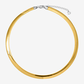 14K Two Tone Gold Semisolid Omega Chain Necklace