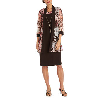 R & M Richards Jacket Dress with Attached Necklace