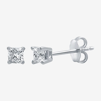 Classic Collection 1/4 CT. T.W. Genuine White Diamond 10K White Gold 3.4mm Stud Earrings