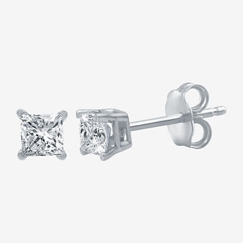 Classic Collection 1/2 CT. T.W. Genuine White Diamond 10K White Gold 3.9mm Stud Earrings